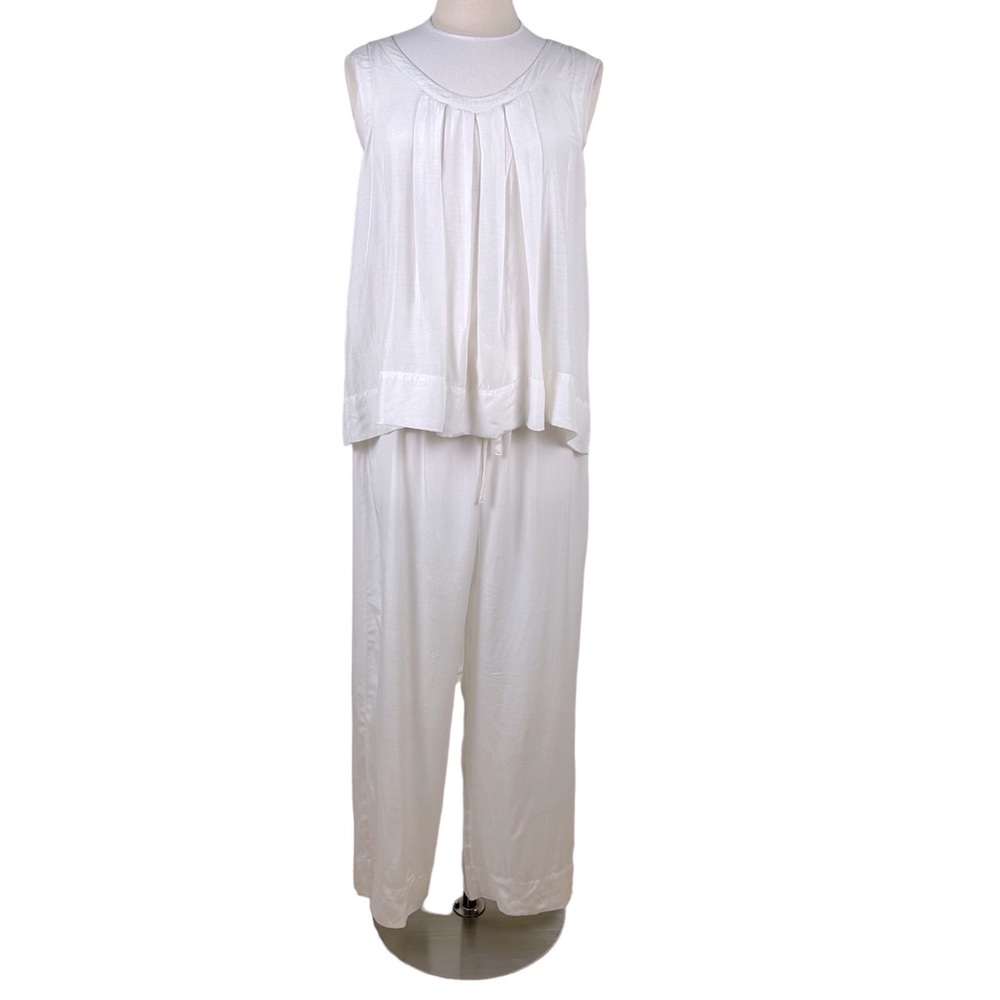 Soma Ivory Bamboo Rayon/Silk Sleeveless Loungewear Pajamas Sz XL